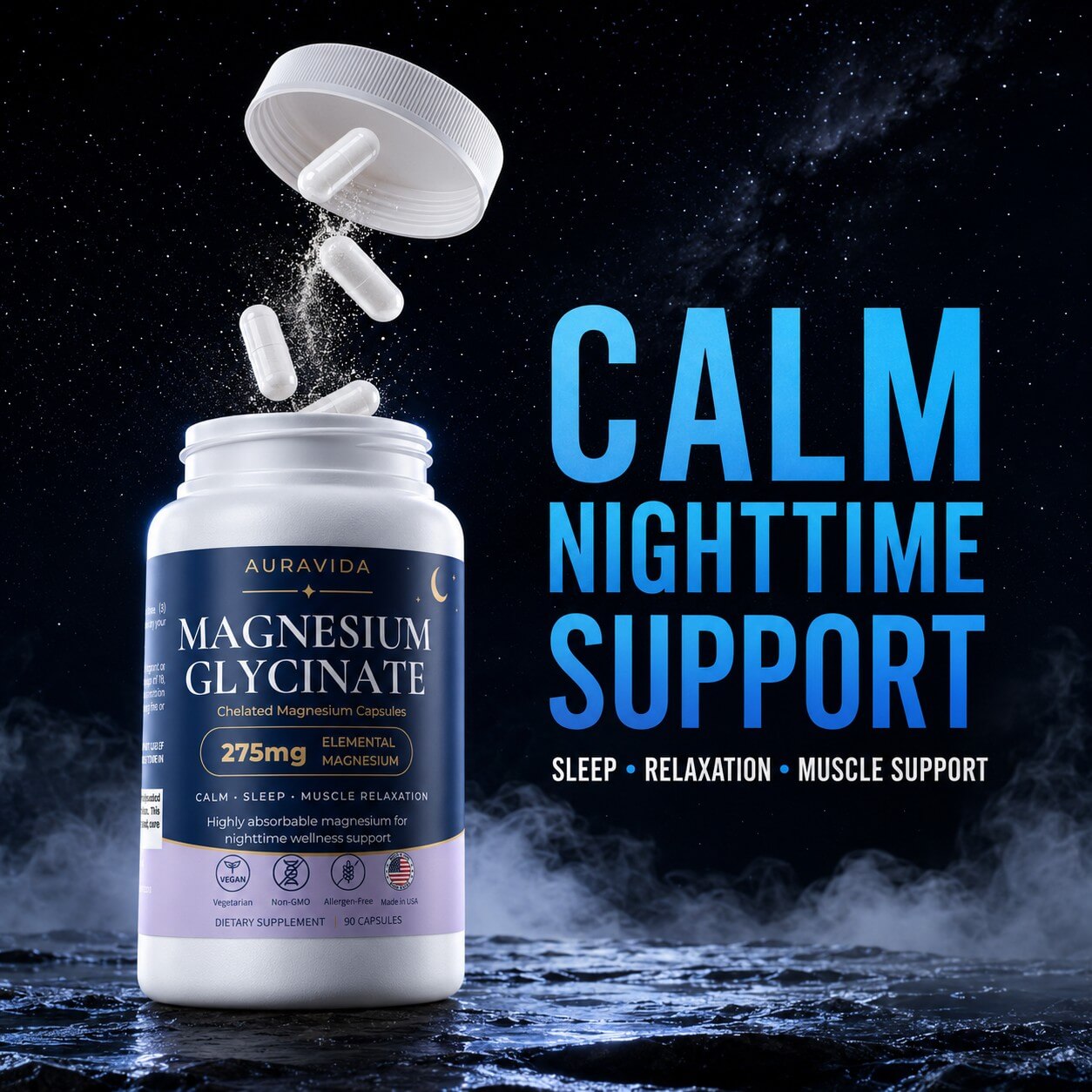 Magnesium Glycinate Capsules | Sleep & Relaxation Support