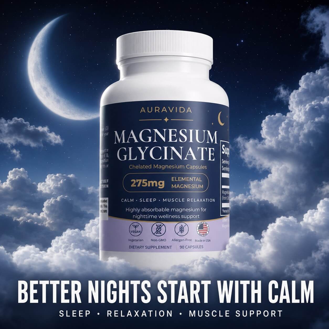Magnesium Glycinate Capsules | Sleep & Relaxation Support